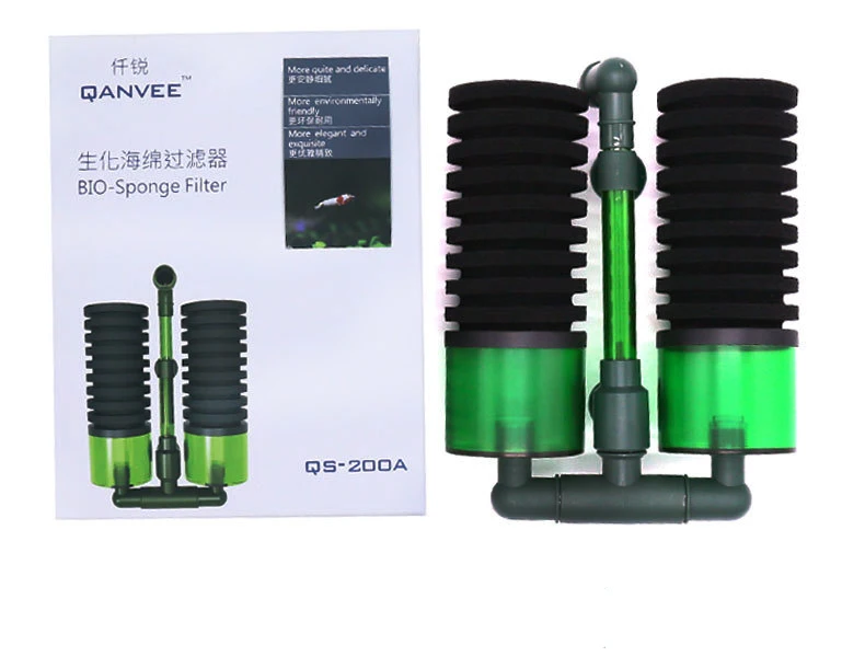 QS-200A QANVEE sponge filter double head durable aquarium sponge filter with suction cup, Green+black
QS-200A QANVEE sponge filter double head durable aquarium sponge filter with suction cup, Green+black