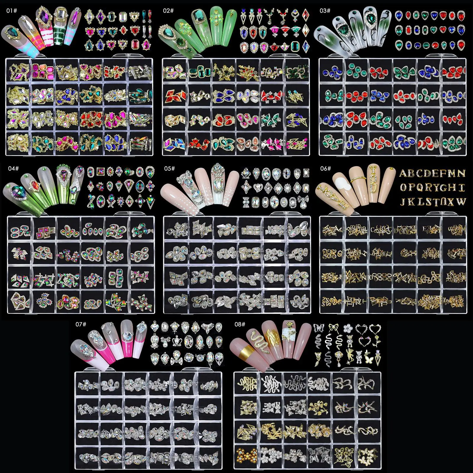 24 Grids Box Metal Nail Charms Letter Nail Crystal Art Decoration For Nail Alloy Heart Butterfly Rhinestone Jewelry
24 Grids Box Metal Nail Charms Letter Nail Crystal Art Decoration For Nail Alloy Heart Butterfly Rhinestone Jewelry