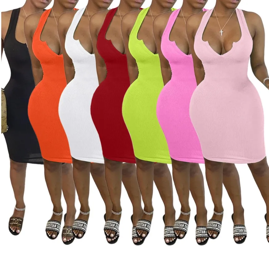 2021 women new arrivals solid vest dress casual dresses deep v neck mini dress YX9213
2021 women new arrivals solid vest dress casual dresses deep v neck mini dress YX9213
