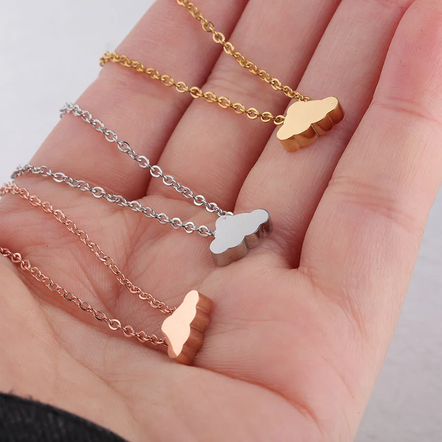 Wholesale Non Tarnish 18K Gold Silver Rose Plated Stainless Steel Lucky Cloud Necklace Jewelry For Woman
Wholesale Non Tarnish 18K Gold Silver Rose Plated Stainless Steel Lucky Cloud Necklace Jewelry For Woman