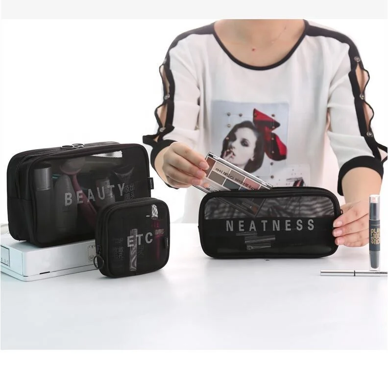 Travel Transparent Mesh Makeup Bag Portable Nylon Cosmetic Organizer Bags, Black, pink, blue, gray, burgundy
Travel Transparent Mesh Makeup Bag Portable Nylon Cosmetic Organizer Bags, Black, pink, blue, gray, burgundy