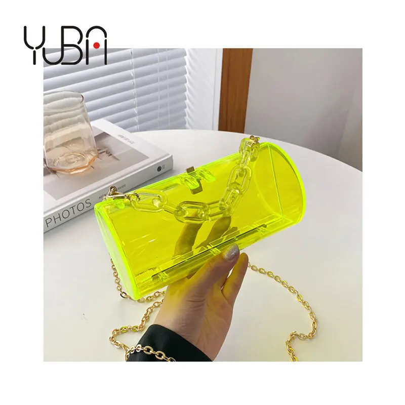 Women's simple transparent jelly leisure handbag 2021 lovely acrylic chain Shoulder Messenger cylinder purses, Customizable
Women's simple transparent jelly leisure handbag 2021 lovely acrylic chain Shoulder Messenger cylinder purses, Customizable