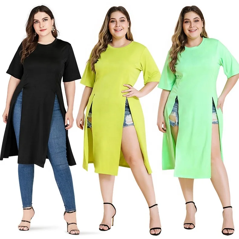 2021 summer new bifurcated solid color casual dress pure cotton long plus size female T-shirt, 3colors
2021 summer new bifurcated solid color casual dress pure cotton long plus size female T-shirt, 3colors