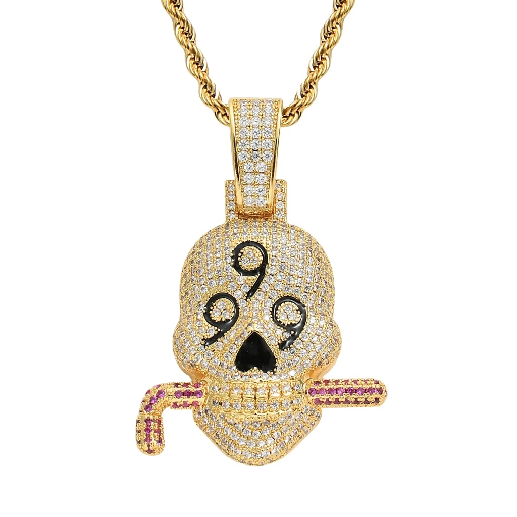 Personalized Fashion High Quality Custom Skull for Halloween Necklace With Full Zircon
Personalized Fashion High Quality Custom Skull for Halloween Necklace With Full Zircon
