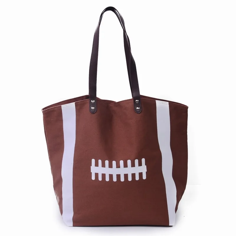 RTS Brown Football Women Handbag Sporty Canvas Tote Bag Game Day Tote with PU Faux Leather DOM292
RTS Brown Football Women Handbag Sporty Canvas Tote Bag Game Day Tote with PU Faux Leather DOM292