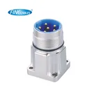 Front mount type crimp connection Panel mount male thread M23 power connector for industrial Automation/Automotive