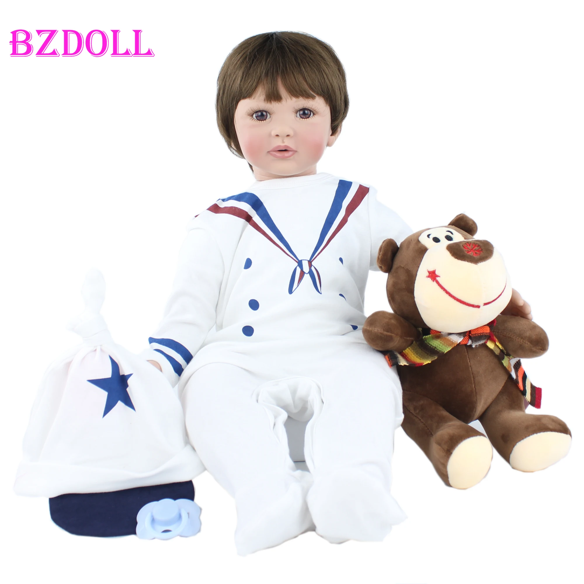 60cm Soft Silicone Viny Reborn Baby Boy Doll Like Real 24" Big Toddler Bebe Lovely Birthday Gift Play House Toy
60cm Soft Silicone Viny Reborn Baby Boy Doll Like Real 24" Big Toddler Bebe Lovely Birthday Gift Play House Toy