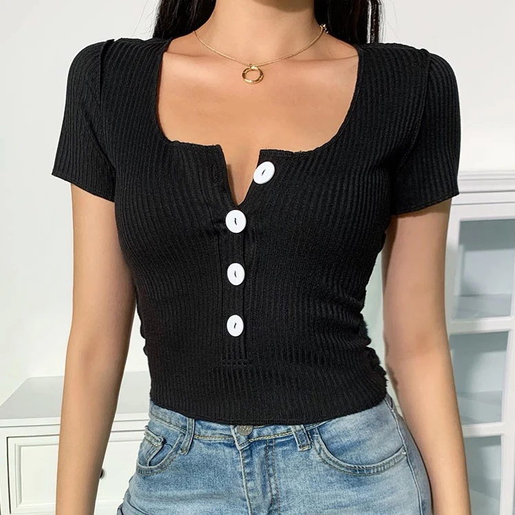2020 new arrivals women's short sleeves round neck women knitted colorful crop top for ladies
2020 new arrivals women's short sleeves round neck women knitted colorful crop top for ladies