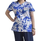 Nursing Scrubs Uniforms Nurse Uniform Short Sleeve Hospital Uniforms With Best Quality digital printed fashion