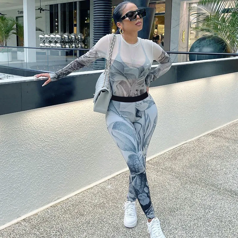 Bodycon Two Piece Set Women Skinny Tie Dye Print Mesh Top And High Waist Leggings Sports Tracksuit Activewear C14120
Bodycon Two Piece Set Women Skinny Tie Dye Print Mesh Top And High Waist Leggings Sports Tracksuit Activewear C14120