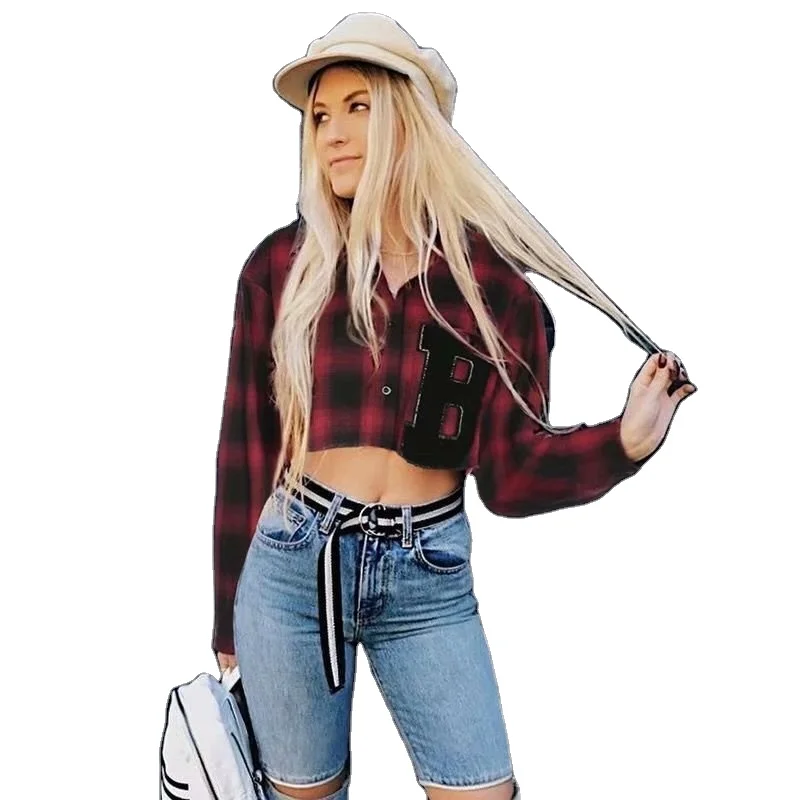 TWOTWINSTYLE Lapel Long Sleeve Plaid Letter B Single Breasted Crop Top Shirt Jacket
TWOTWINSTYLE Lapel Long Sleeve Plaid Letter B Single Breasted Crop Top Shirt Jacket