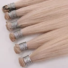 Natural Human Hair Weave 20Inch 100g 6PCS Hand Tied Weft Hair Extension Blonde