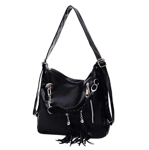 Women Shoulder Bag Fashion Backpack Purse PU Leather Tassel Convertible Ladies Rucksack Handbags Crossbody Bag, Black,brown
Women Shoulder Bag Fashion Backpack Purse PU Leather Tassel Convertible Ladies Rucksack Handbags Crossbody Bag, Black,brown