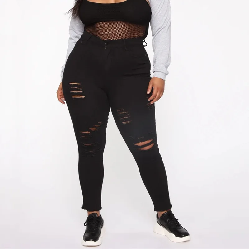 2021 free shipping Women's 2021 Spring and Summer New Solid color Ripped Casual Jeans Plus Size 5XL jeans, Black
2021 free shipping Women's 2021 Spring and Summer New Solid color Ripped Casual Jeans Plus Size 5XL jeans, Black