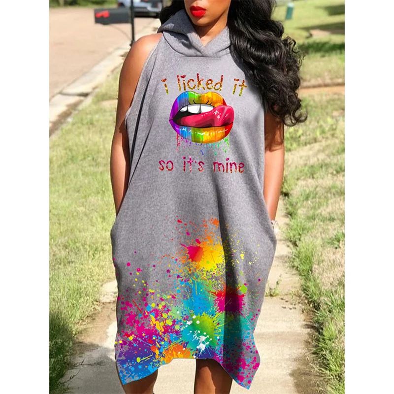 Wholesale Hot Selling Women Summer New Design Sexy Girl's Positioning Lips Print Sleeveless Hooded Casual Women Dress
Wholesale Hot Selling Women Summer New Design Sexy Girl's Positioning Lips Print Sleeveless Hooded Casual Women Dress