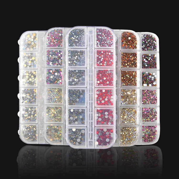 Wholesale 12 grids box crystal rhinestones for nails customize mix size and colors flat back crystals rhinestone nail kit, Multi colors
Wholesale 12 grids box crystal rhinestones for nails customize mix size and colors flat back crystals rhinestone nail kit, Multi colors