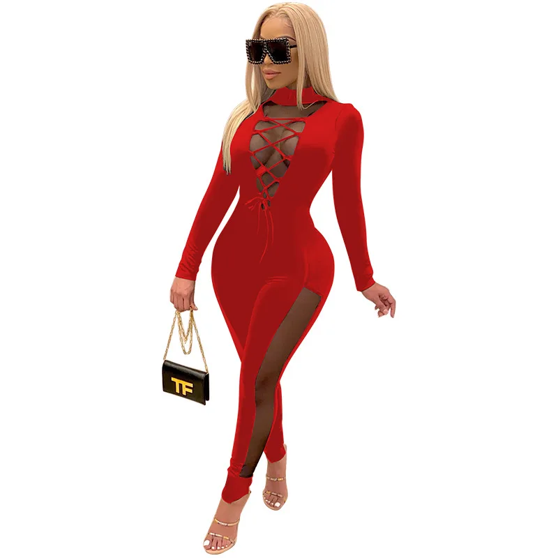 ladies' jumpsuit Wholesale Sexy Long Sleeve Bandage Tops And Slim Trousers One Piece Bodycon Hollow Out Jumpsuits And Rompers sexy jumpsuit
ladies' jumpsuit Wholesale Sexy Long Sleeve Bandage Tops And Slim Trousers One Piece Bodycon Hollow Out Jumpsuits And Rompers sexy jumpsuit