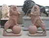 stone lion statue with ball/lion statues marble/stone carving lion