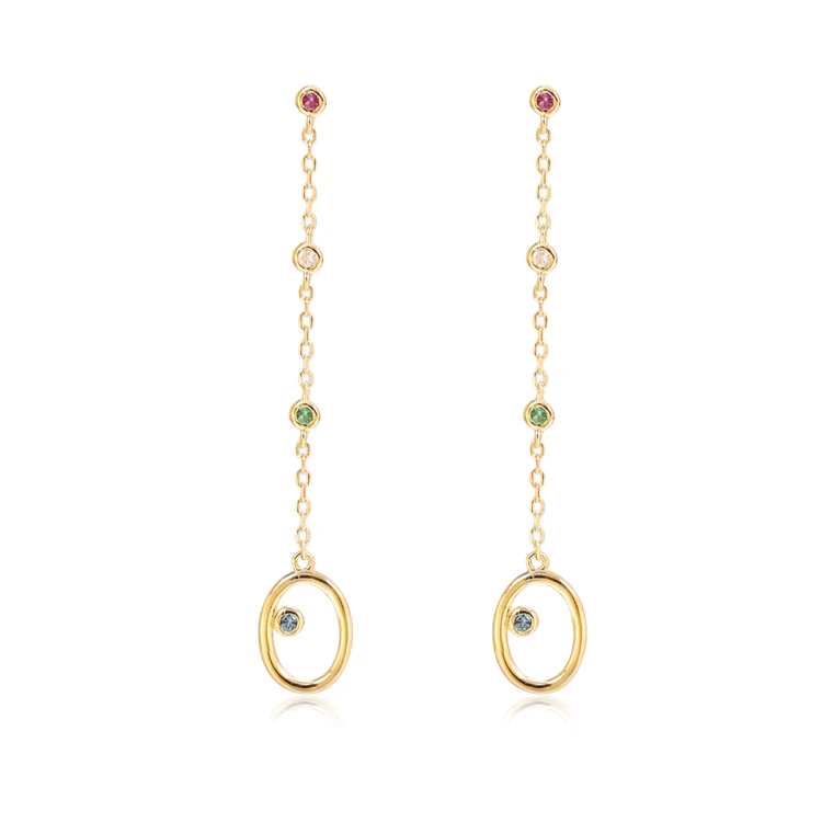 Gold Plated 925 Sterling Silver Bride Jewelry Color CZ Gemstone Tassel Earrings Long Dangle Chain Earrings
Gold Plated 925 Sterling Silver Bride Jewelry Color CZ Gemstone Tassel Earrings Long Dangle Chain Earrings