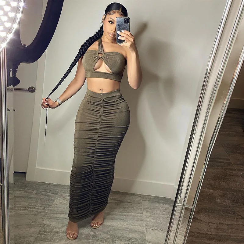 Ruching Off Shoulder Crop Top And Long Skirt 2 Two Piece Set Bodycon Cut Out Night Club Party Wear Outfits Women Sets B1849
Ruching Off Shoulder Crop Top And Long Skirt 2 Two Piece Set Bodycon Cut Out Night Club Party Wear Outfits Women Sets B1849