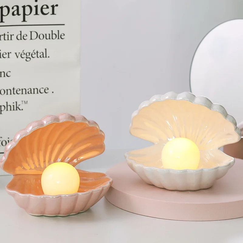 High Quality Custom Ceramic Shell Pearl Night Light for Bedside Home Decoration Christmas Gift ring jewelry tray Bedroom
High Quality Custom Ceramic Shell Pearl Night Light for Bedside Home Decoration Christmas Gift ring jewelry tray Bedroom