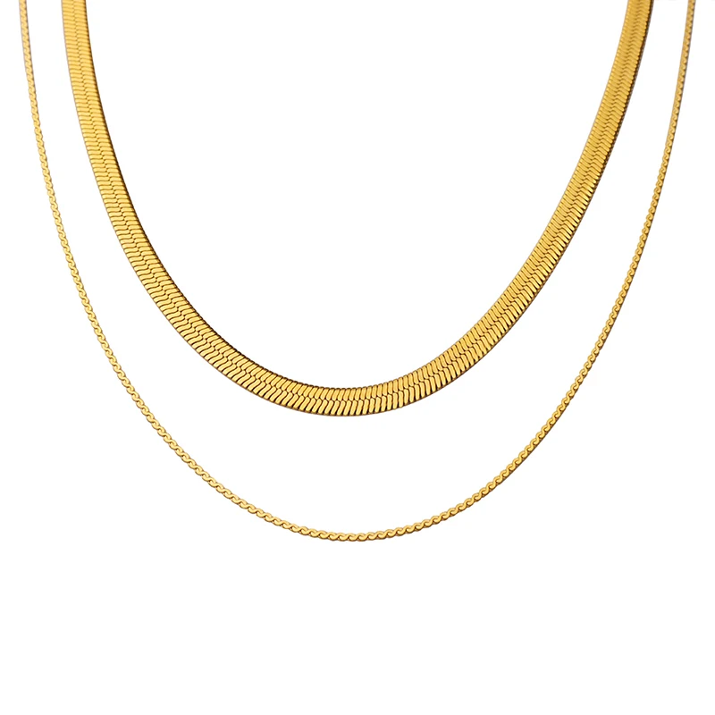 French luxury geometry personality Double blade chain Superimposition Stainless steel necklace
French luxury geometry personality Double blade chain Superimposition Stainless steel necklace