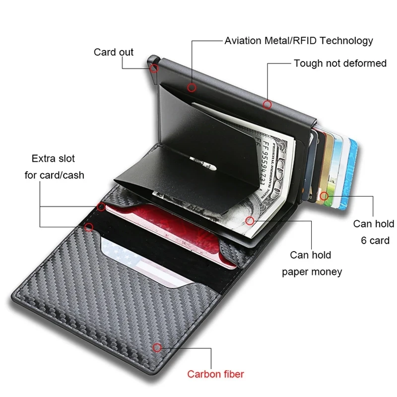 Carbon Fiber Card Holder Wallets Men Brand Rfid Black Magic Trifold Leather Slim Mini Wallet Small Money Bag Male Purses
Carbon Fiber Card Holder Wallets Men Brand Rfid Black Magic Trifold Leather Slim Mini Wallet Small Money Bag Male Purses