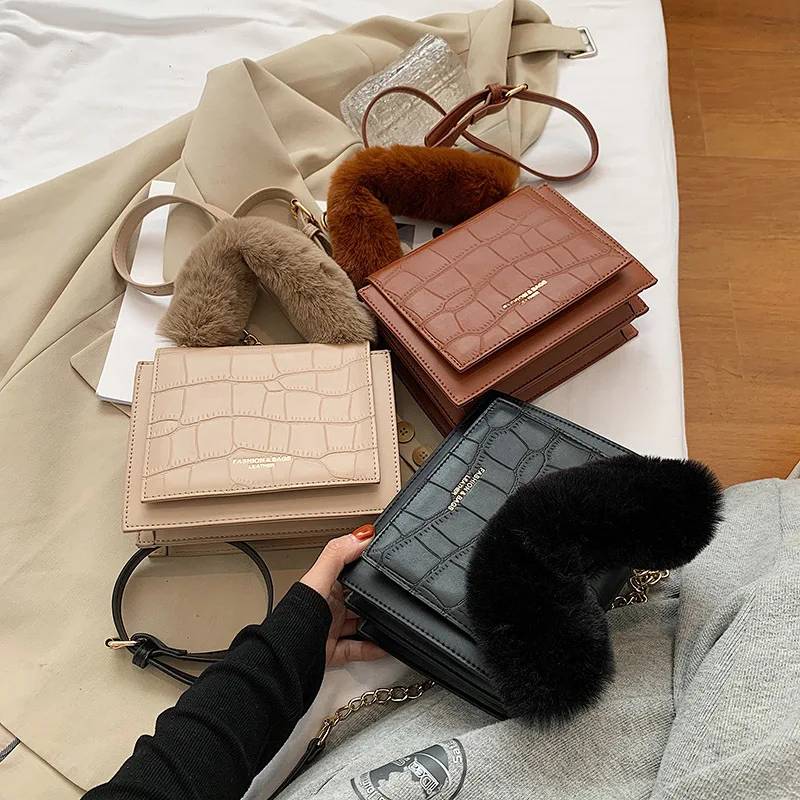 Luxury stone grain replicate shoulder crossbody handbags women wild plush chain square bags ins retro bag, 3 colors
Luxury stone grain replicate shoulder crossbody handbags women wild plush chain square bags ins retro bag, 3 colors