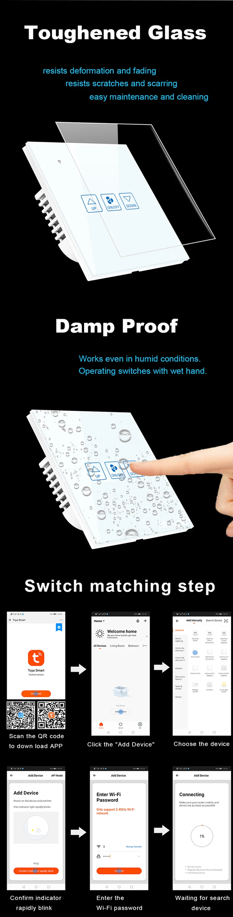 App Wifi Touch Fan, Plastic - detail 6