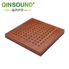Wall art panels 3d Wooden acoustical room dividers MDF Board Wooden Tiles Perforated Acoustic Panel