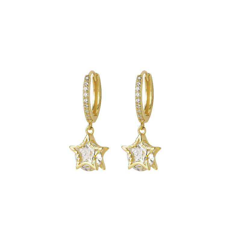 Factory Wholesale 925 Silver Earring zircon Star Hoop Earrings For Women Gift fashion jewelry
Factory Wholesale 925 Silver Earring zircon Star Hoop Earrings For Women Gift fashion jewelry