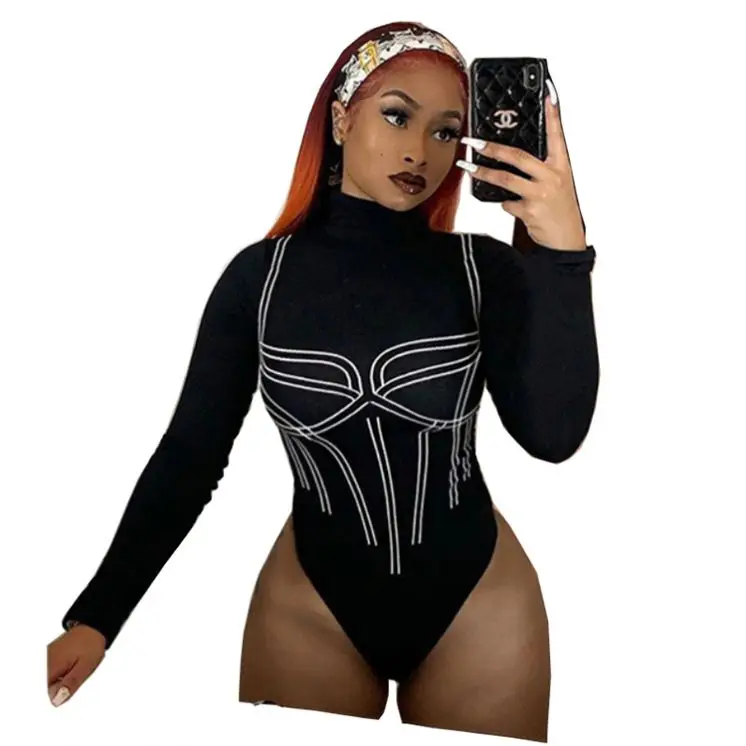 12260NA hot sale long sleeve high-necked print night club tops Womens Sexy Bodysuit
12260NA hot sale long sleeve high-necked print night club tops Womens Sexy Bodysuit