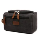 Canvas Large Mens Target Vanity Cheap Contents Custom Designer Double Zipper Toiletry Bag Men