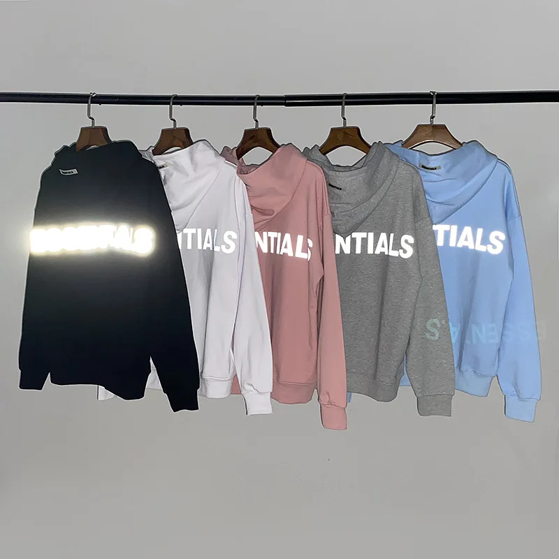 Autumn/Winter popular logo Men's Casual Hoodie Fog Double Line Essentials 3M reflective letter hoodie behind, Custom colors
Autumn/Winter popular logo Men's Casual Hoodie Fog Double Line Essentials 3M reflective letter hoodie behind, Custom colors