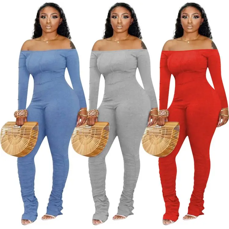 Fashion Sexy Off Shoulder Long Sleeve Solid Color Draped Jumpsuit Bodycon Bodysuits Women One Piece Jumpsuits And Rompers
Fashion Sexy Off Shoulder Long Sleeve Solid Color Draped Jumpsuit Bodycon Bodysuits Women One Piece Jumpsuits And Rompers