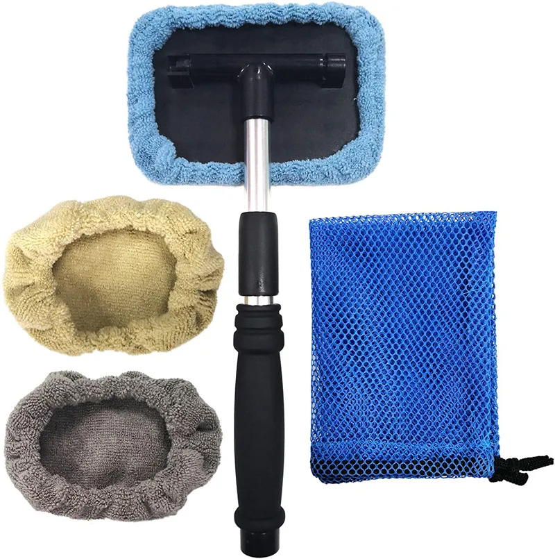 Pivoting Windshield Glass Cleaning Tool Extendable Aluminum Handle w/3 Premium Microfiber Covers
Pivoting Windshield Glass Cleaning Tool Extendable Aluminum Handle w/3 Premium Microfiber Covers