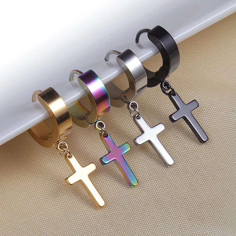 SIEYEAY Single Piece Men Punk Gold Plated Earrings Dangle Cross Earrings For Women Stainless Steel, Picture
SIEYEAY Single Piece Men Punk Gold Plated Earrings Dangle Cross Earrings For Women Stainless Steel, Picture