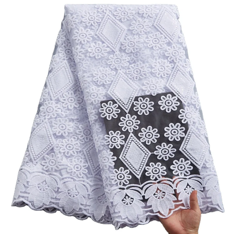 2378 Pure White African Sequin Embroidery Fabric Milk Lace Fabric Nigerian Embroidery Tulle Net Lace African For Dress, Shown
2378 Pure White African Sequin Embroidery Fabric Milk Lace Fabric Nigerian Embroidery Tulle Net Lace African For Dress, Shown