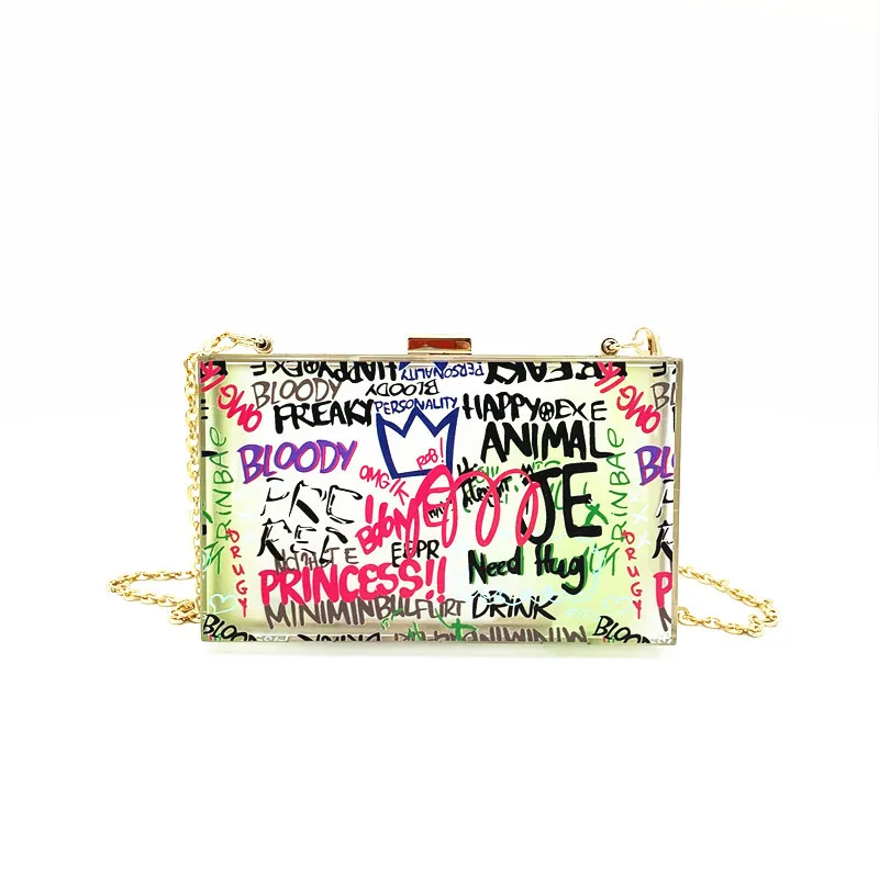 2021 new personality graffiti Acrylic box bag handbags wholesale evening hand bag, As picture shows
2021 new personality graffiti Acrylic box bag handbags wholesale evening hand bag, As picture shows