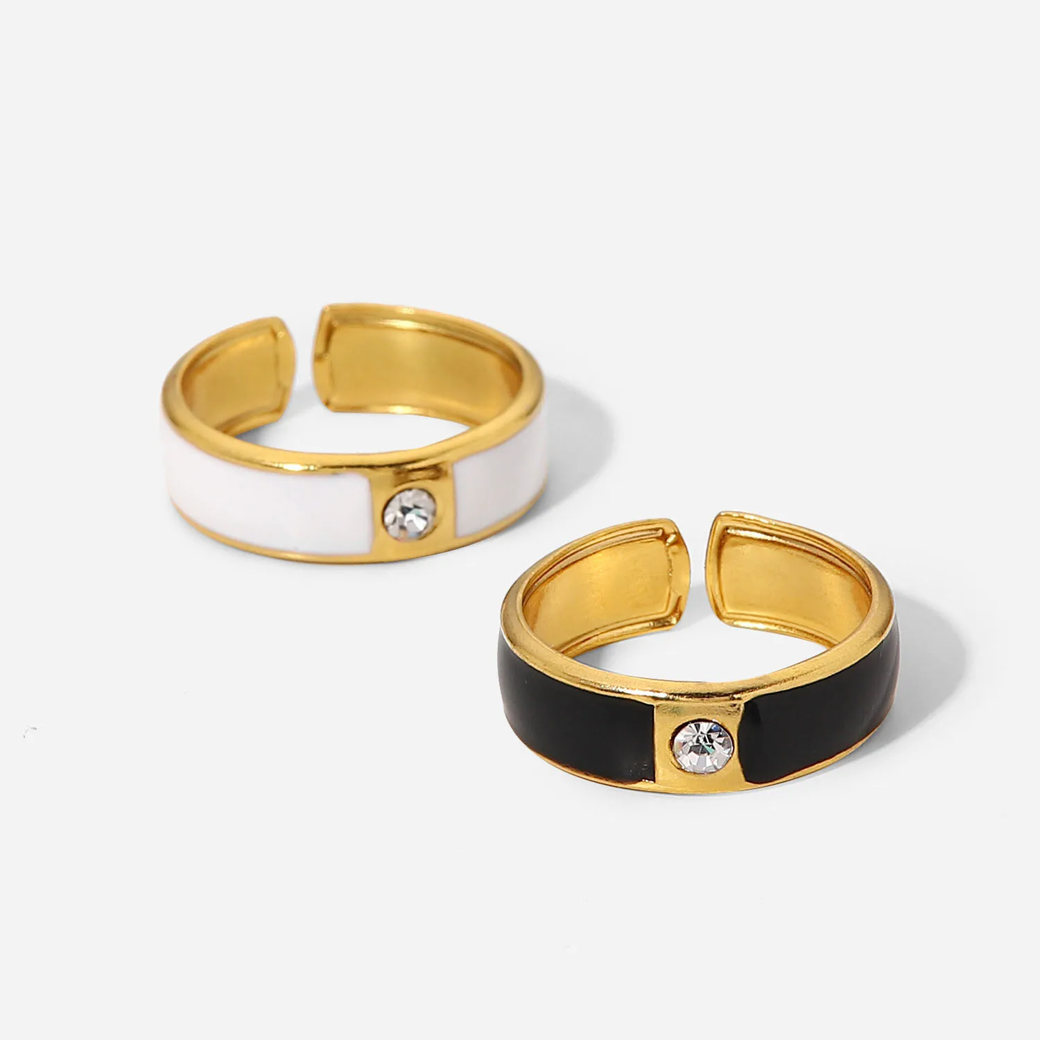 Retro Chic 18K Gold Plated Oil Drop Enamel Finger Ring Open Adjustable Stainless Steel Geometric Vintage Ring For Women
Retro Chic 18K Gold Plated Oil Drop Enamel Finger Ring Open Adjustable Stainless Steel Geometric Vintage Ring For Women