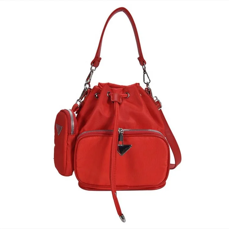 Bucket Bag Woman 2020 New Twin Bag Nylon fabric single-shoulder cross-body bag, White, yellow, red, khaki, blue, black, orange, pink
Bucket Bag Woman 2020 New Twin Bag Nylon fabric single-shoulder cross-body bag, White, yellow, red, khaki, blue, black, orange, pink