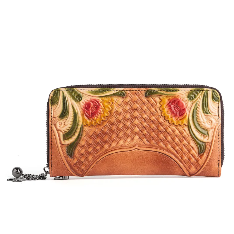 Cappuccino Flower Pattern Embossed Ladies Wallet Genuine Leather Long Woman Wallet With Card Pockets
Cappuccino Flower Pattern Embossed Ladies Wallet Genuine Leather Long Woman Wallet With Card Pockets