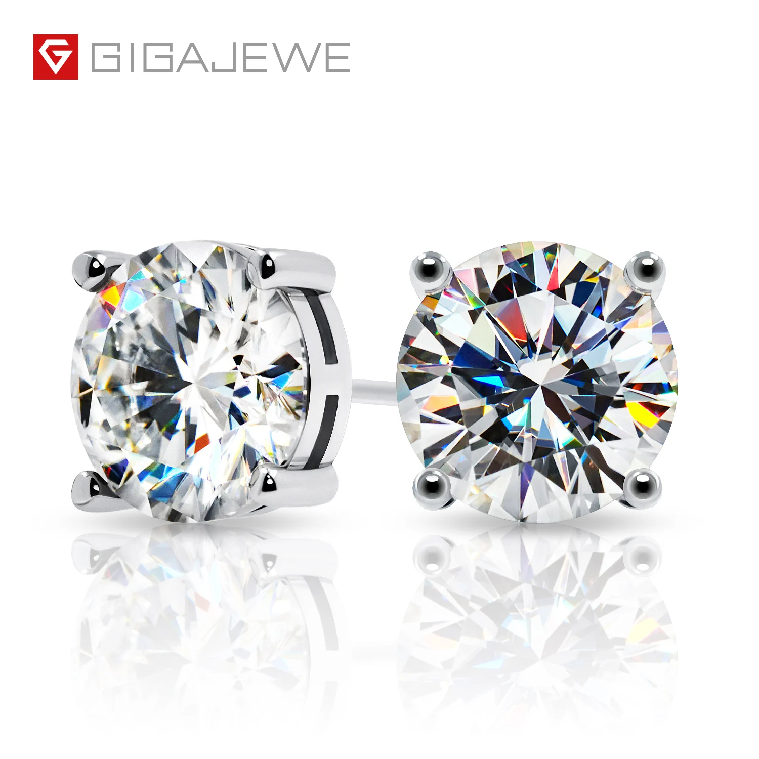 GIGAJEWE Personalized Mom Gift Silver Plated 18K Earrings Round Cut Silver Push Back 6 Carat White Color Moissanite Earrings, Customized color
GIGAJEWE Personalized Mom Gift Silver Plated 18K Earrings Round Cut Silver Push Back 6 Carat White Color Moissanite Earrings, Customized color