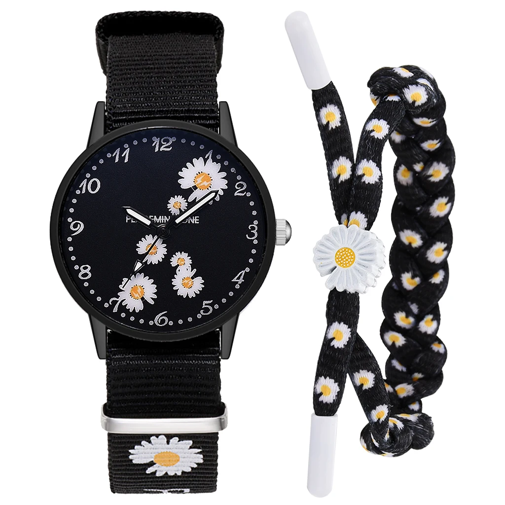 Women Casual Nylon Strap Flowers Daisy Dial Quartz Watch Simple Wild Girlfriends Couple Watch Birthday Gift Women Wrist Watch, As show
Women Casual Nylon Strap Flowers Daisy Dial Quartz Watch Simple Wild Girlfriends Couple Watch Birthday Gift Women Wrist Watch, As show