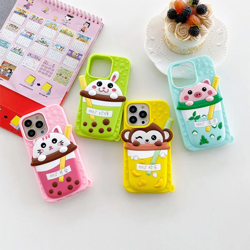Wholesale Cute Cartoon Boba Milk Tea Liquid Silicone Phone Cases For iPhone 12 13 Pro 11 XR X XS Max 7 8 Plus Shockproof Cover
Wholesale Cute Cartoon Boba Milk Tea Liquid Silicone Phone Cases For iPhone 12 13 Pro 11 XR X XS Max 7 8 Plus Shockproof Cover