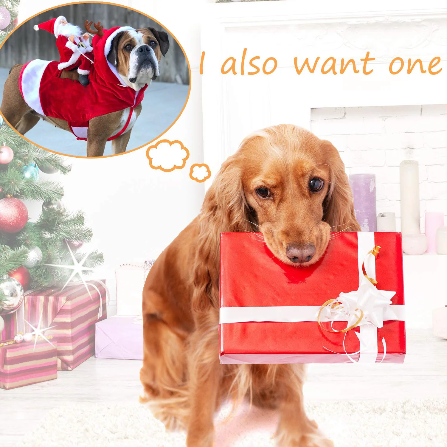 Pet Dog Christmas Costumes Santa Claus Riding Costumes Christmas Pet Clothes Riding Deer Pet Christmas Supplies, As picture
Pet Dog Christmas Costumes Santa Claus Riding Costumes Christmas Pet Clothes Riding Deer Pet Christmas Supplies, As picture