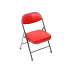 Simple style metal material thick upholstered children folding dining chair