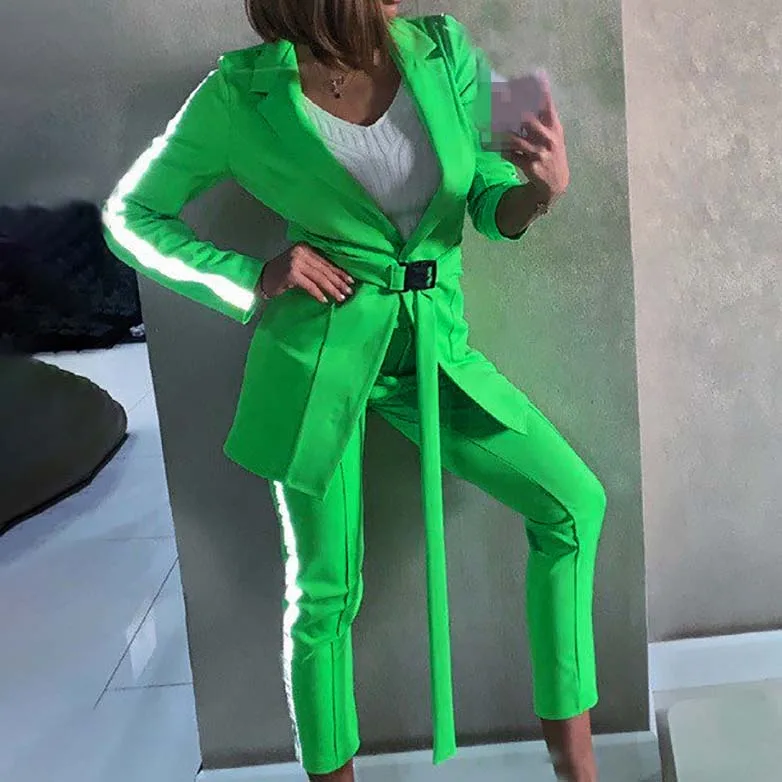 FS0455D 2019 winter bright colour women long sleeve Blazer and trousers two pieces sets
FS0455D 2019 winter bright colour women long sleeve Blazer and trousers two pieces sets
