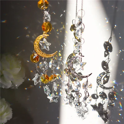 Window Curtain Chandelier Decor Garden Metal Wall Ornaments Star Moon Wind Chimes Crystal Sun Catcher Gifts Outdoor
Window Curtain Chandelier Decor Garden Metal Wall Ornaments Star Moon Wind Chimes Crystal Sun Catcher Gifts Outdoor