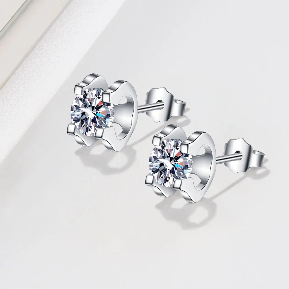 Exquisite White Gold Plated Sterling Silver Diamond Cut Stud Earring Tiny 925 Sterling Silver Created Moissanite Stud Earrings
Exquisite White Gold Plated Sterling Silver Diamond Cut Stud Earring Tiny 925 Sterling Silver Created Moissanite Stud Earrings
